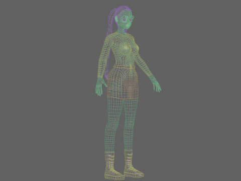 Anime stylized girl V26682 3D Model