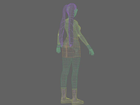 Anime stylized girl V26682 3D Model