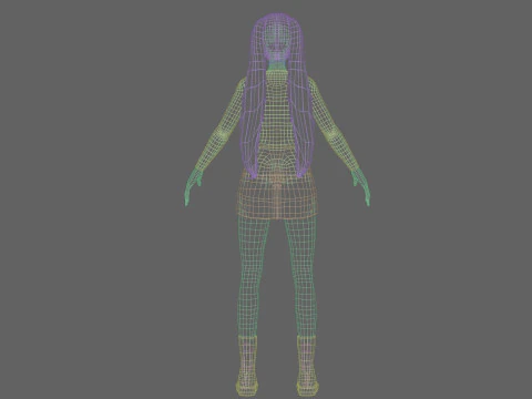 Anime stylized girl V26682 3D Model