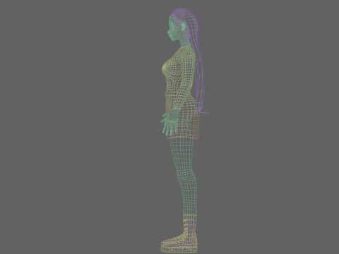 Anime stylized girl V26682 3D Model