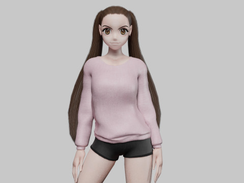 Anime Young girl V27313 3D Model