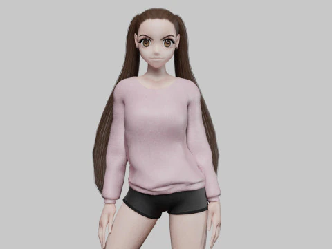 एनीमे यंग गर्ल V27313 3D मॉडल