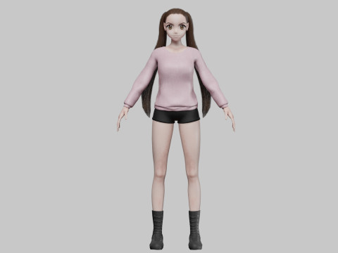 Anime Young girl V27313 3D 模型