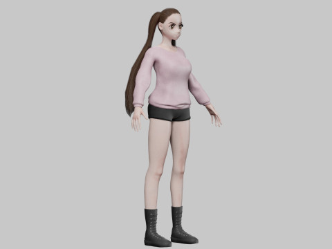 Anime Young girl V27313 3D 模型