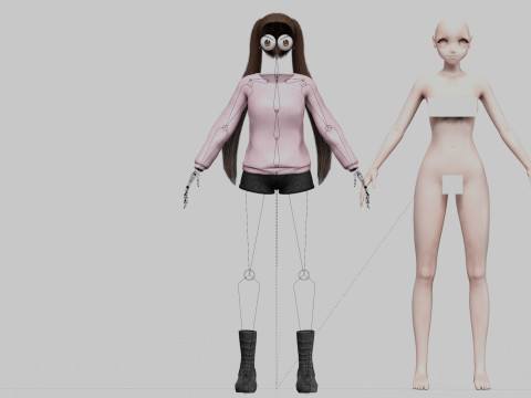 Anime Young girl V27313 3D 模型