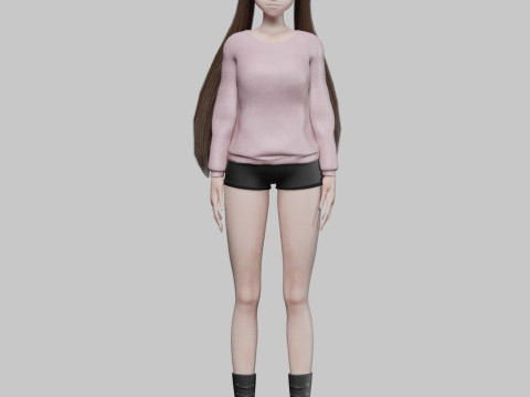 Anime Young girl V27313 3D 模型