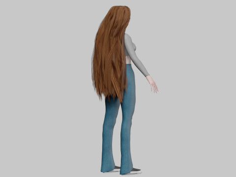 Basic anime girl V32120 3D Модель