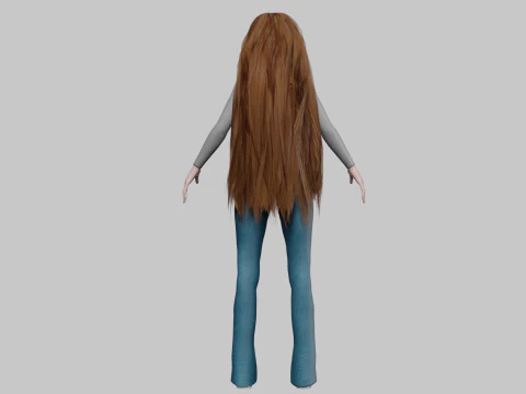 Basic anime girl V32120 3D Model