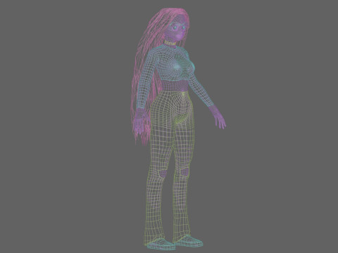 Basic anime girl V32120 3D Модель