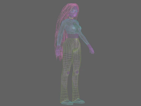 Basic anime girl V32120 3D Model