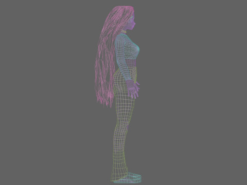 Basic anime girl V32120 3D Модель
