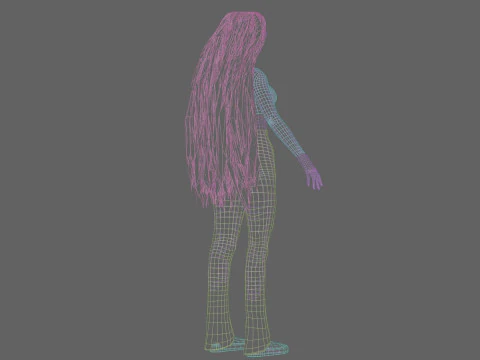 Basic anime girl V32120 3D Model
