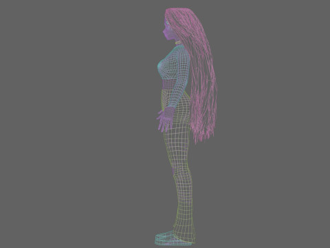 Basic anime girl V32120 3D Модель
