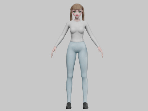 Basic Beautiful girl V26379 Modèle 3D