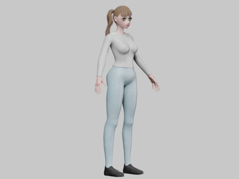 Basic Beautiful girl V26379 Modèle 3D