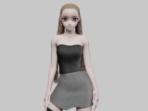 Basic classic girl V29023 3D Model
