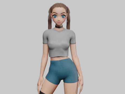 Basic cool girl V24535 3D Model