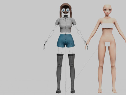 Basic cool girl V24535 Model 3D