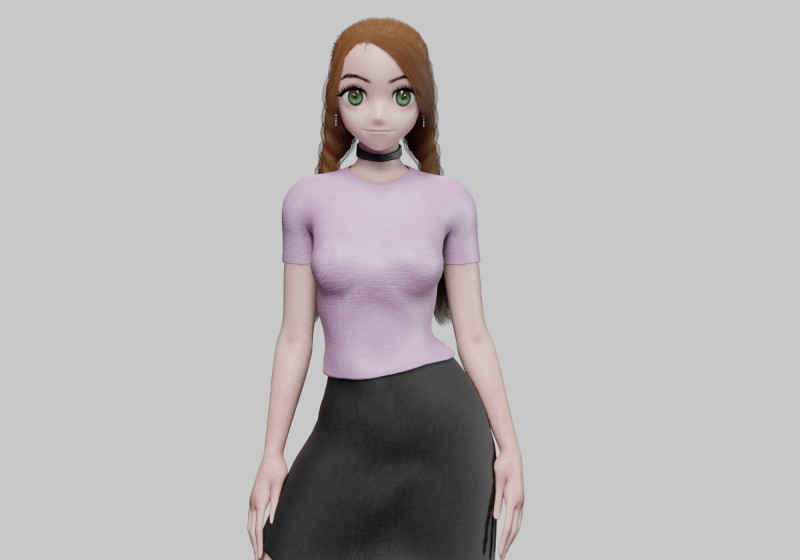 Basic cute girl V28669 Modèle 3D .c4d .max .obj .3ds .fbx .stl .blend
