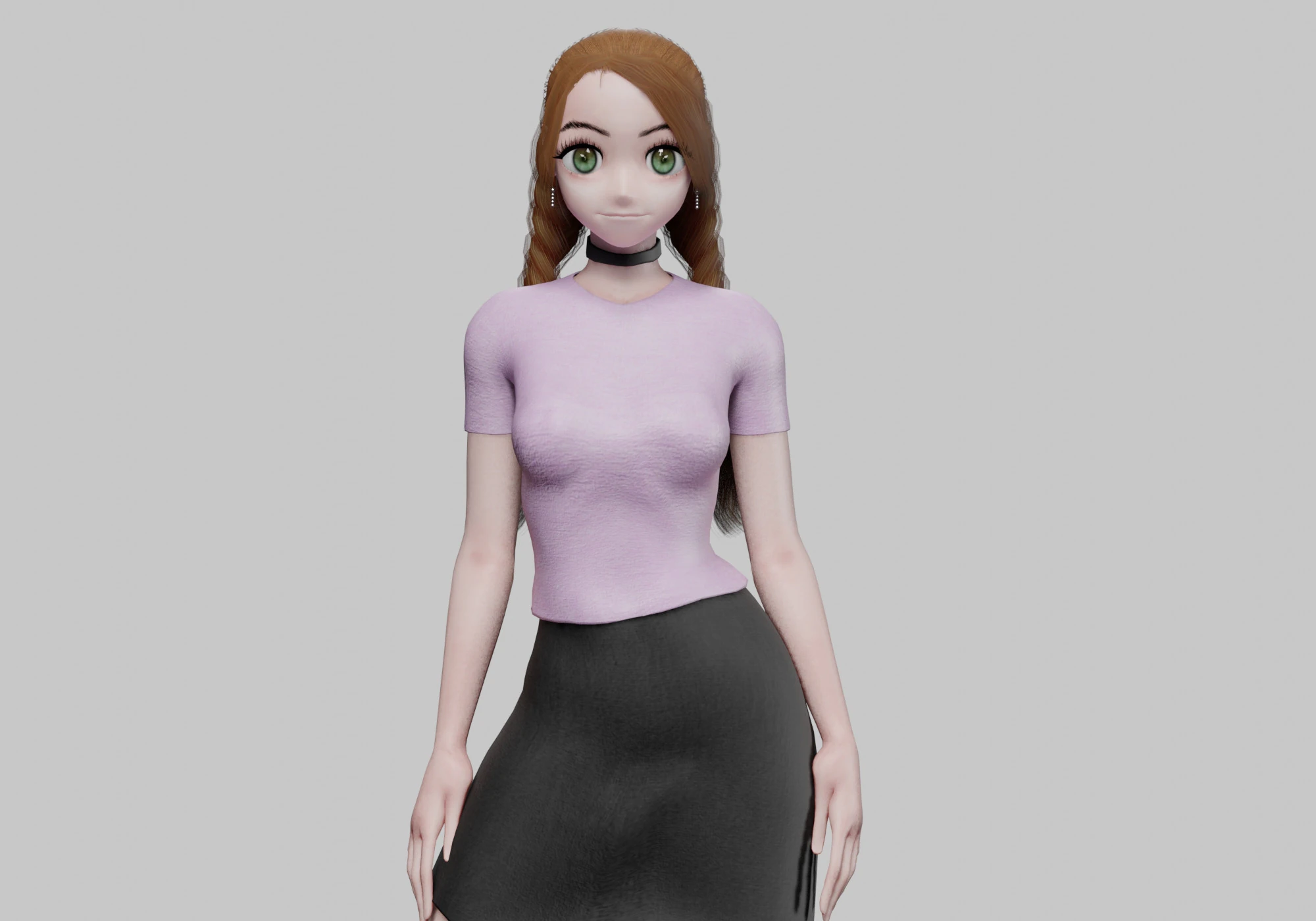 Basic cute girl V28669 3D Model .c4d .max .obj .3ds .fbx .stl .blend 