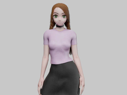 베이직 귀여운 소녀 V28669 3D 모델