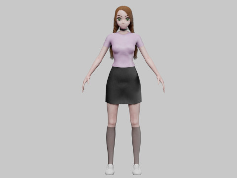 Basic cute girl V28669 Modèle 3D