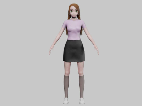 Basic cute girl V28669 3D Model