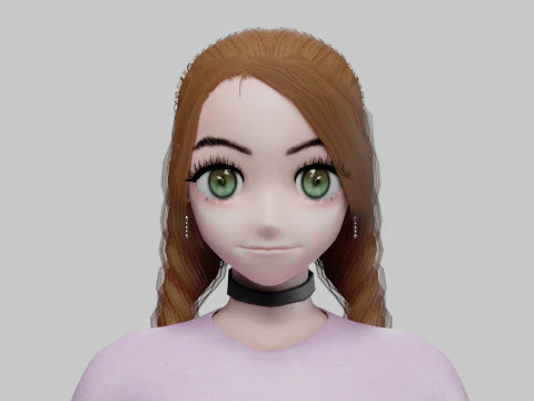Basic cute girl V28669 3D Model