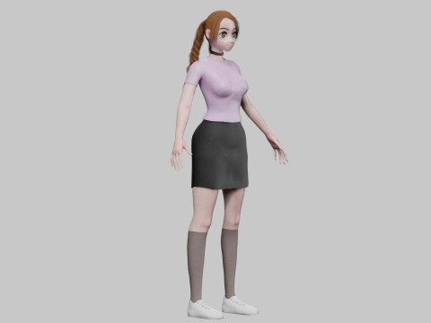 Basic cute girl V28669 Modèle 3D