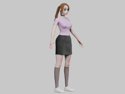 Basic cute girl V28669 3D Model