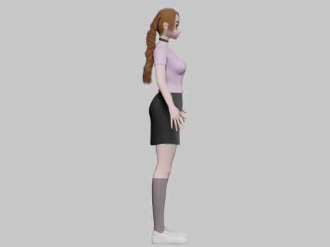 Basic cute girl V28669 Modèle 3D