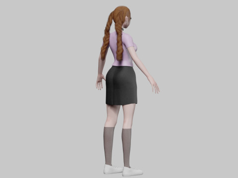 Basic cute girl V28669 Modèle 3D