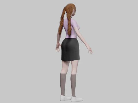 Basic cute girl V28669 3D Model