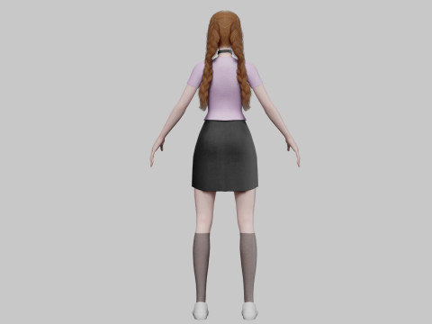 Basic cute girl V28669 Modèle 3D