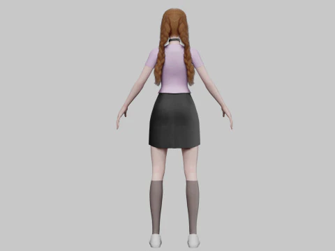 Basic cute girl V28669 3D Model