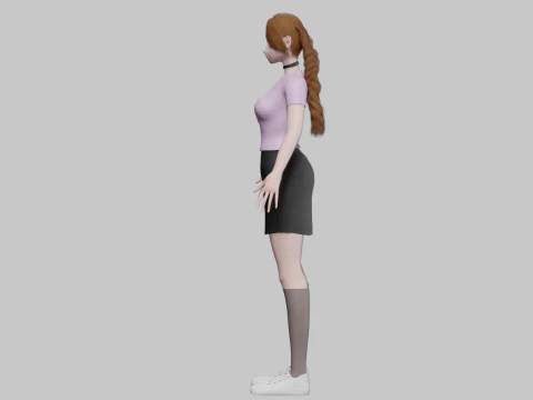 Basic cute girl V28669 3D Model