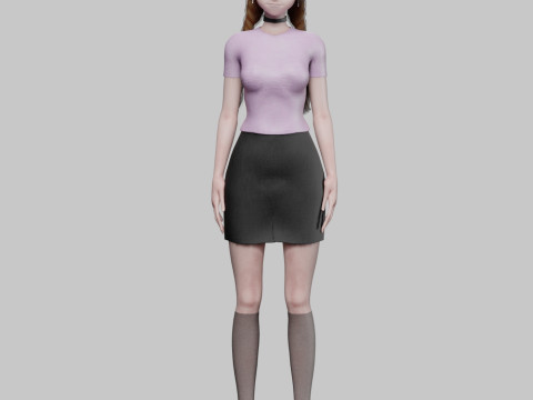 Basic cute girl V28669 Modèle 3D