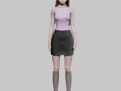 Basic cute girl V28669 3D Model