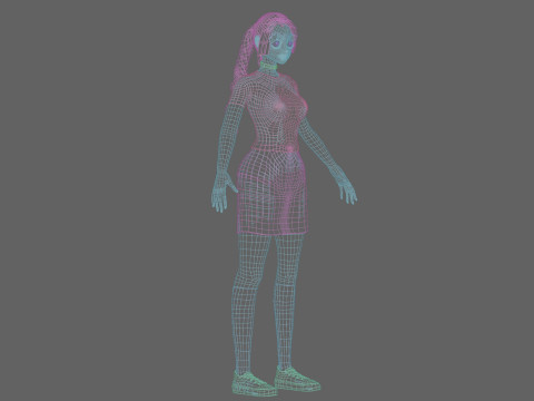 Basic cute girl V28669 Modèle 3D
