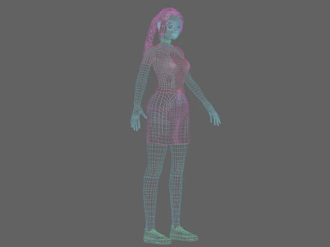 Basic cute girl V28669 3D Model