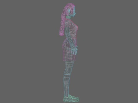 Basic cute girl V28669 3D Model