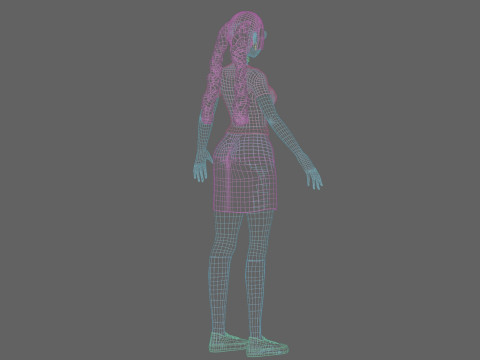 Basic cute girl V28669 Modèle 3D