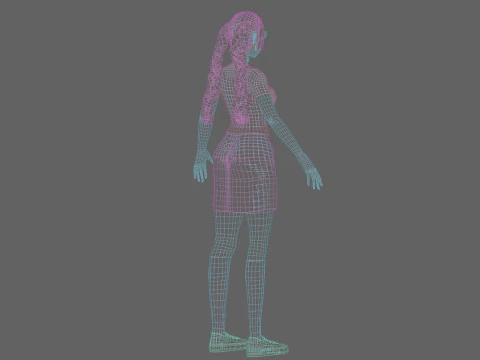 Basic cute girl V28669 3D Model