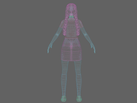 Basic cute girl V28669 Modèle 3D