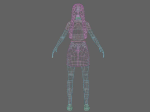 Basic cute girl V28669 3D Model