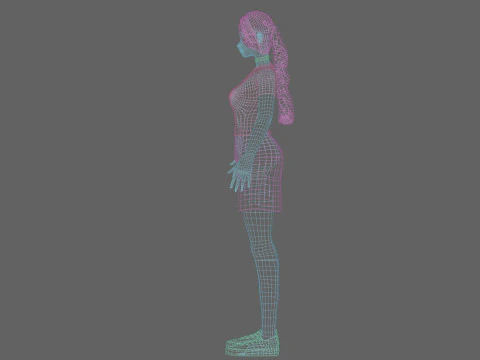 Basic cute girl V28669 3D Model