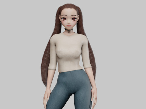 Basic Standard girl V23875 3D Model