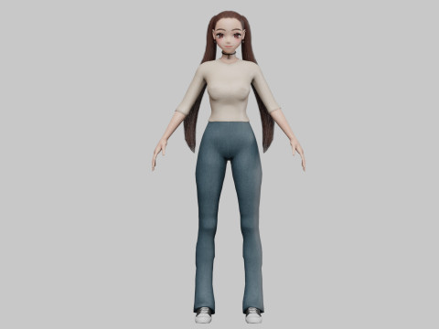 Basic Standard girl V23875 3D Model