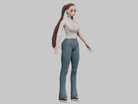 Basic Standard girl V23875 3D Model