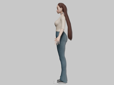 Basic Standard girl V23875 3D Model